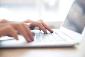 typing on a keyboard