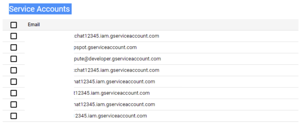 GMB Click Service Account Heading