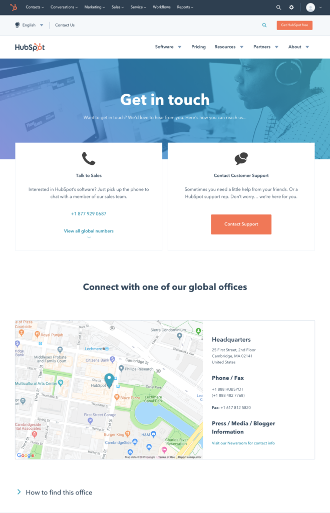 Hubspot Contact Us Page