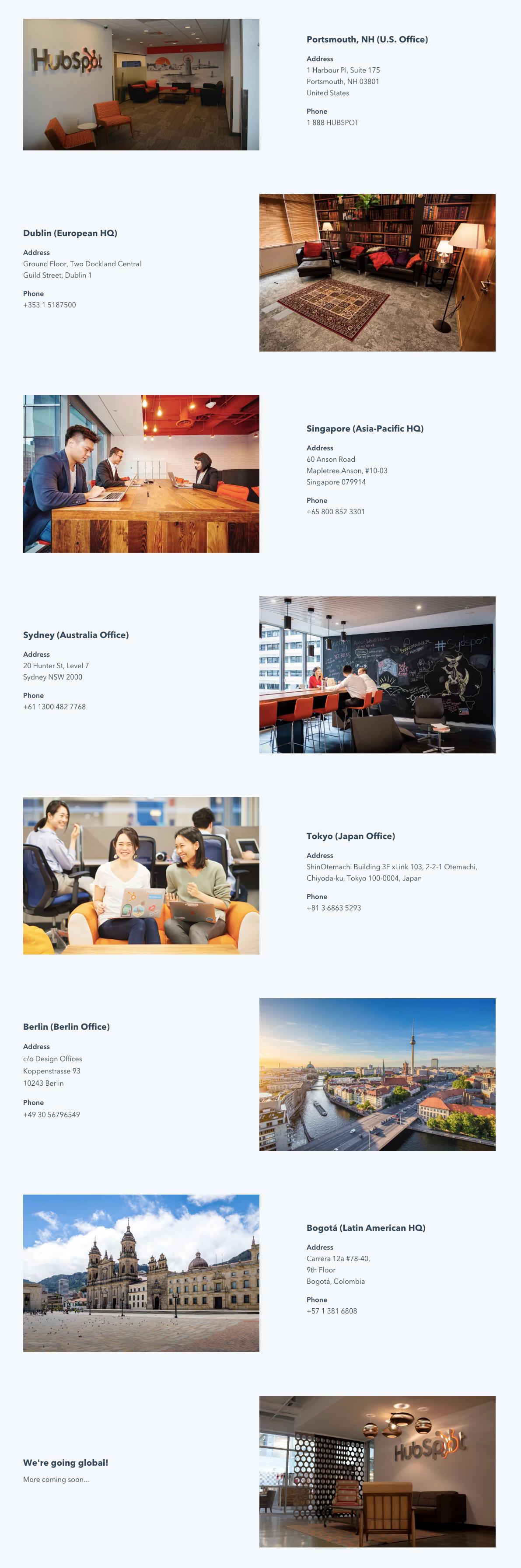 Hubspot Team Page