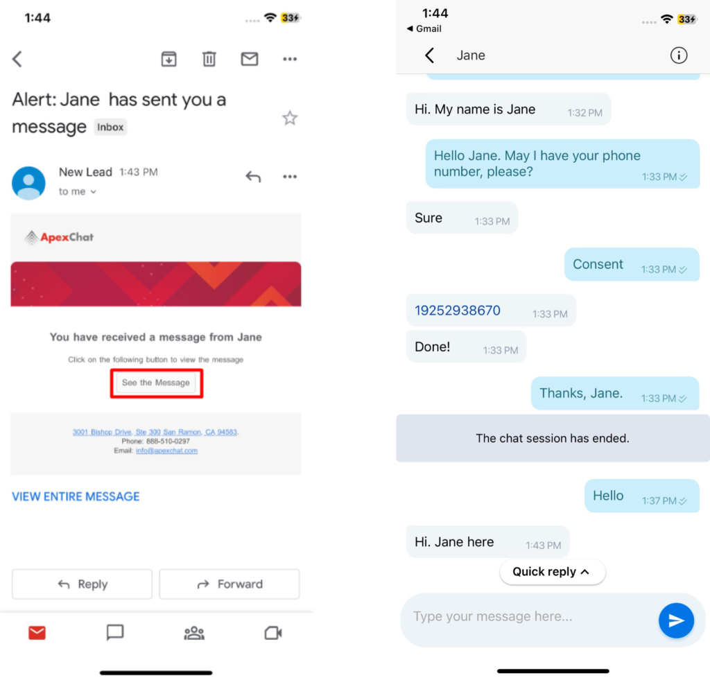 Messaging Tab