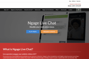 Ngage Live Chat website homepage