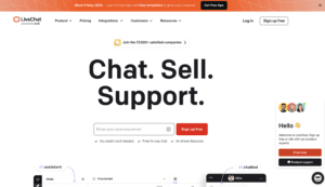 Live Chat website homepage