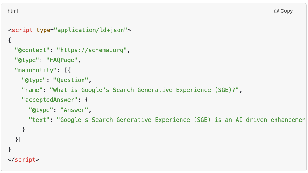 Example: FAQ Schema for SEO Optimization